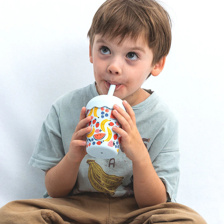 Fruits Blue Mini Smoothie Cup & Straw 200ml