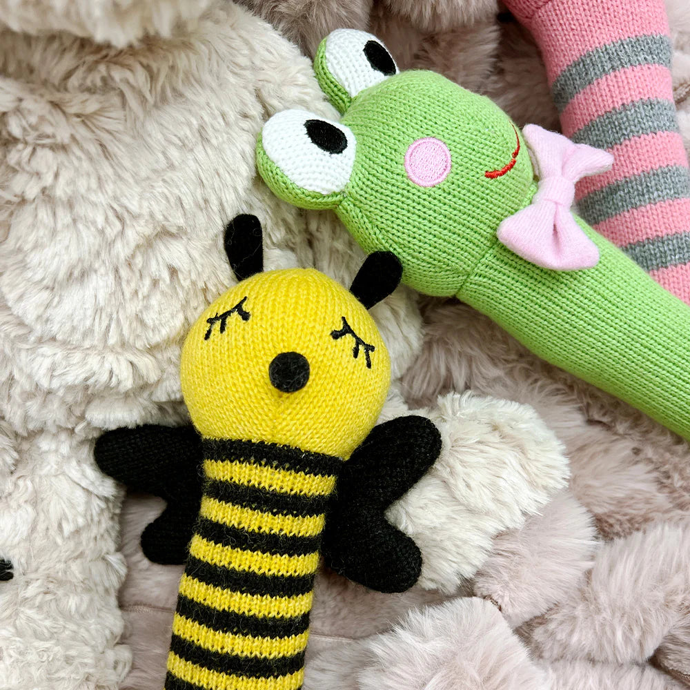 Hand Rattle - Knit - Bumble Bee