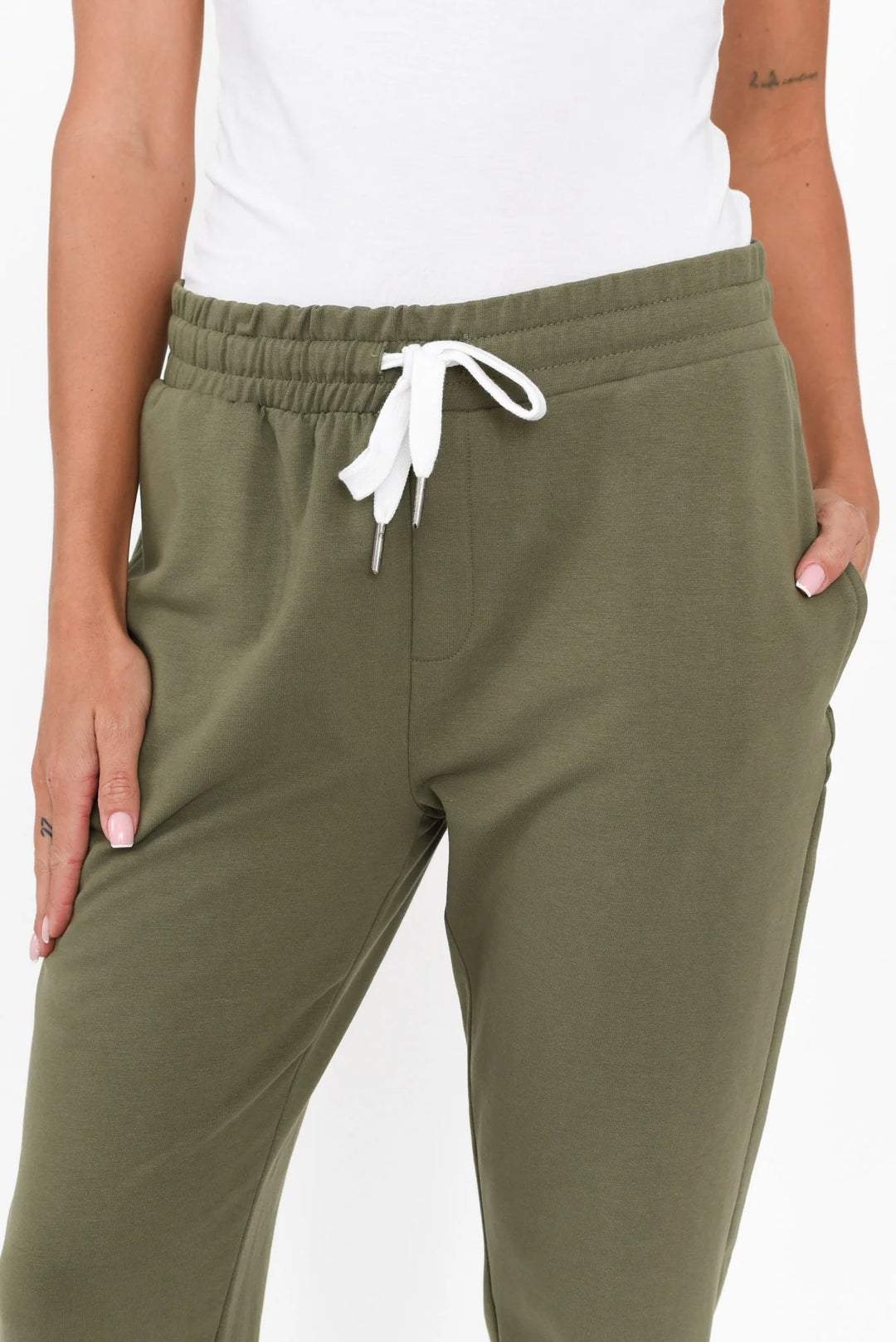 Lobby Khaki Cotton Relaxed Sweatpants