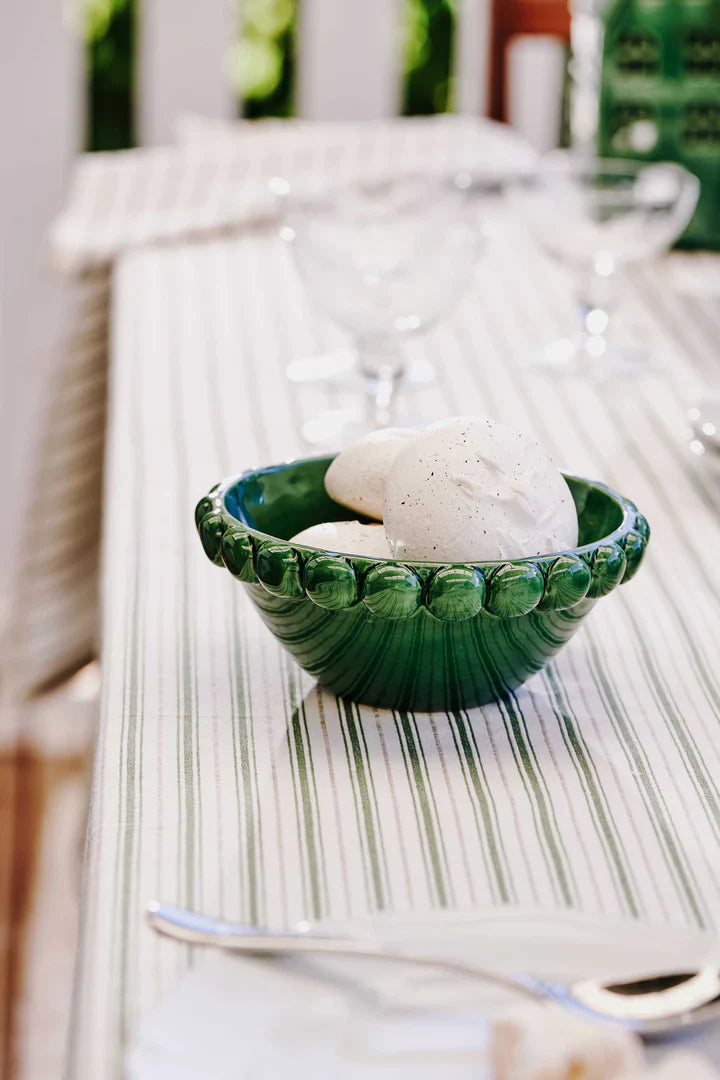 Carol Green Stripe Tablecloth