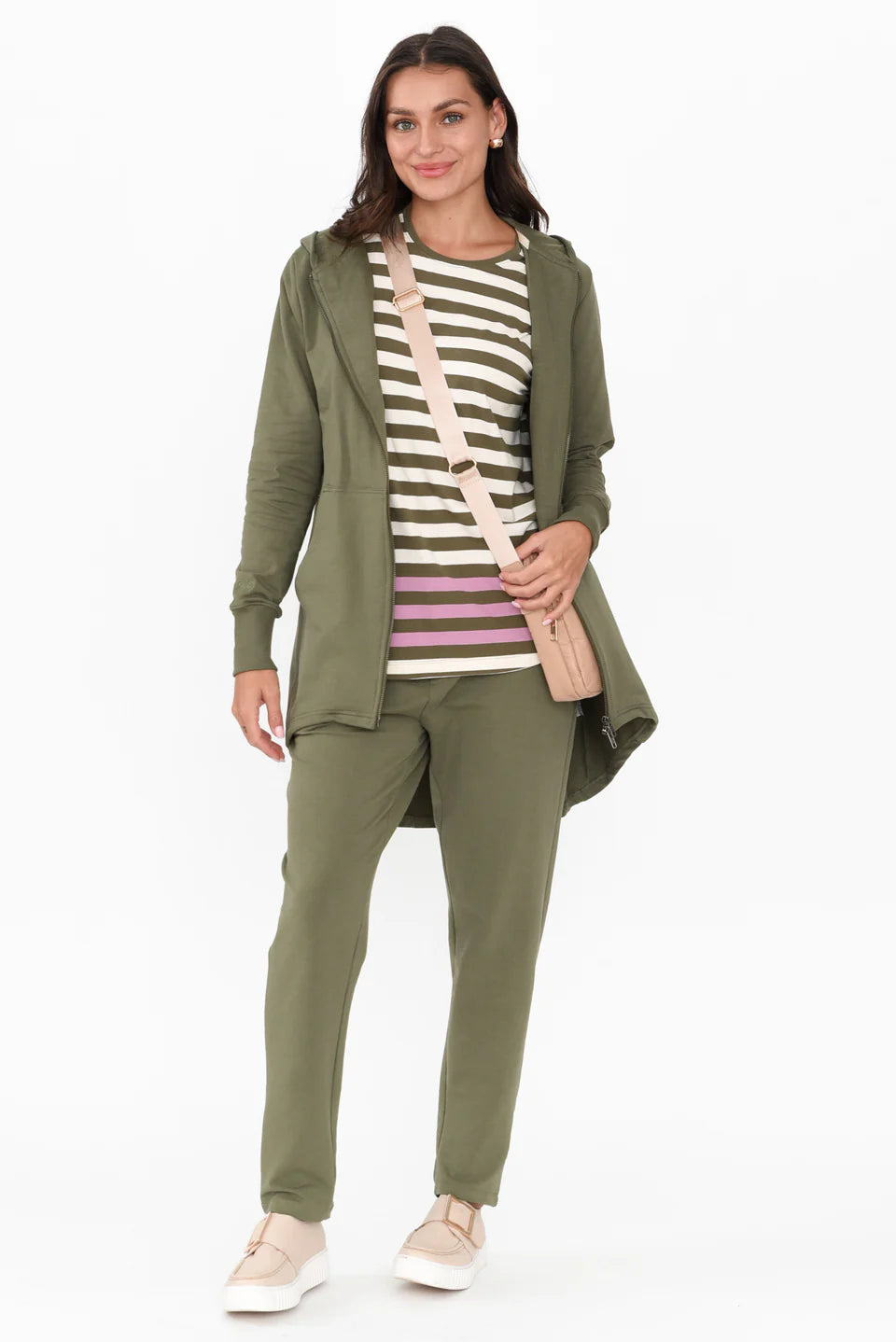 Lobby Khaki Cotton Relaxed Sweatpants