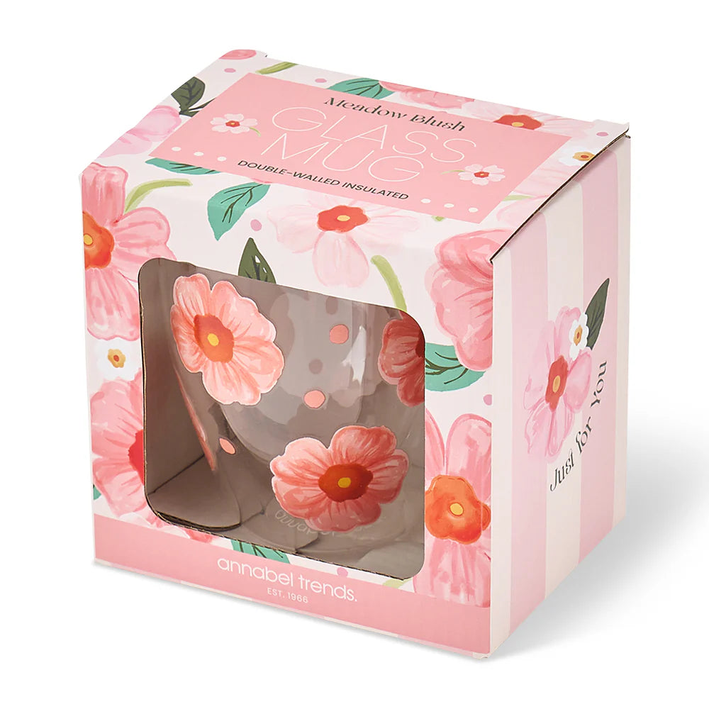 Double Wall Glass Mug - Meadow Blush
