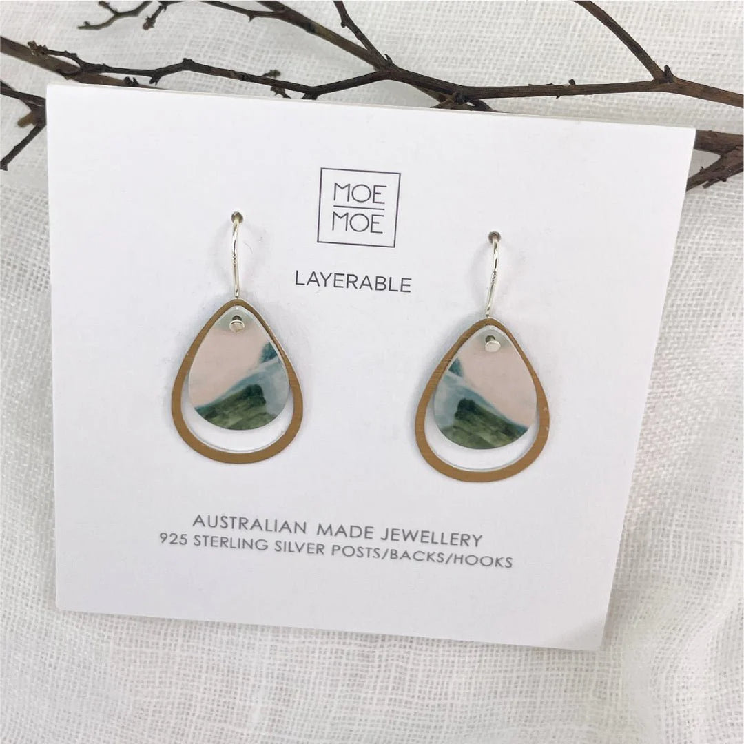 KIASMIN 2 AURA LAYERED ICONIC OUTLINE DROP EARRINGS