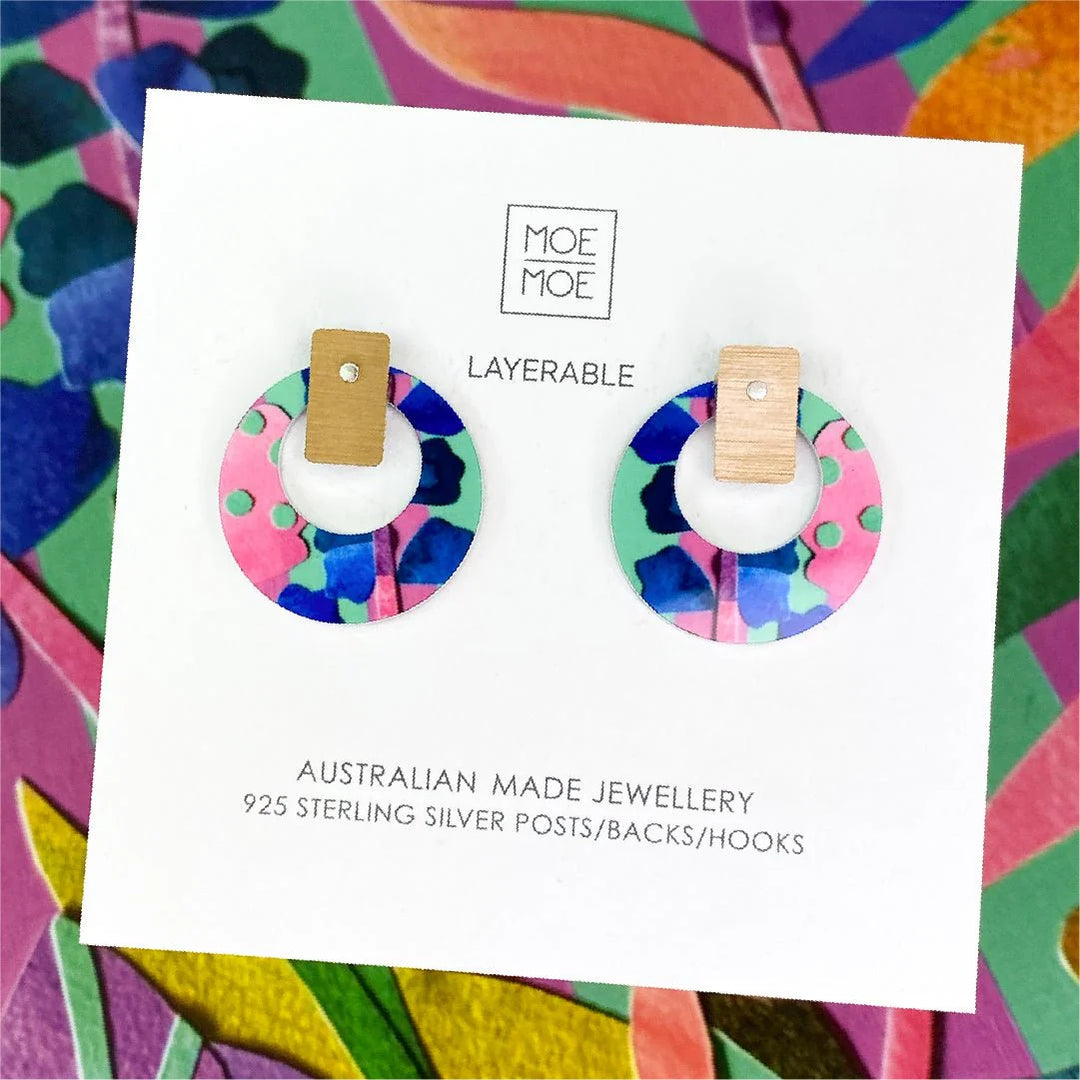 LAURA BLYTHMAN FLORAL SCAPE SMALL RETRO STUD