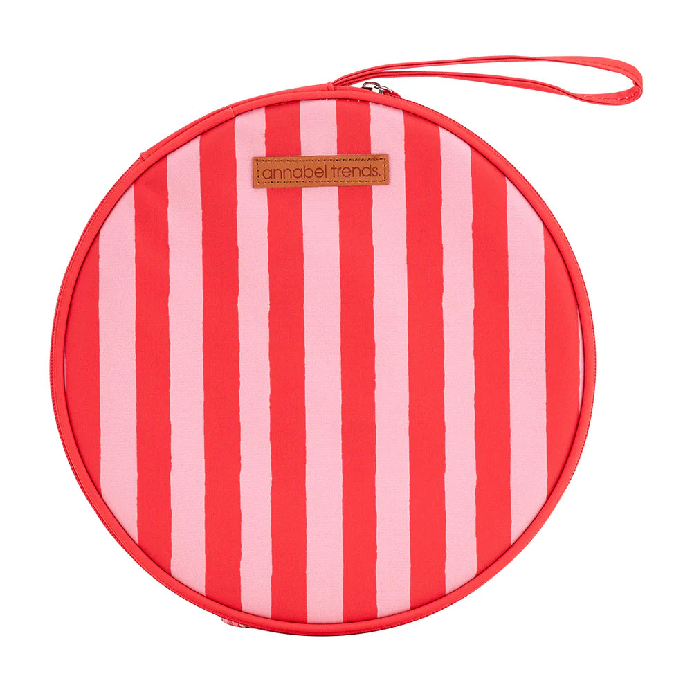 PICNIC ROUND PLATE SET - RED STRIPE