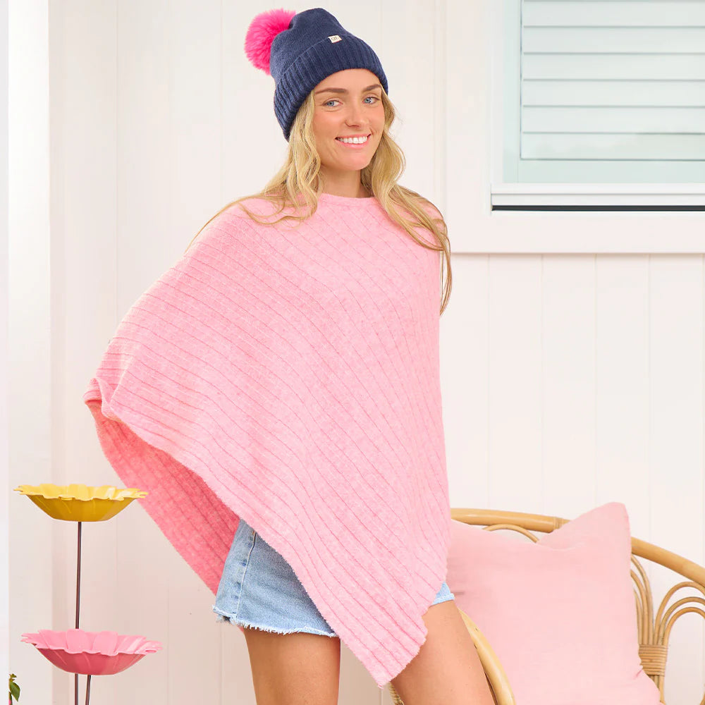 Poncho - Light Pink Knit