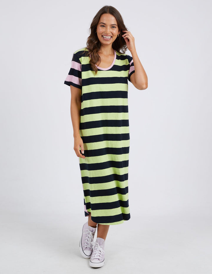 Mercury Stripe Dress - Keylime