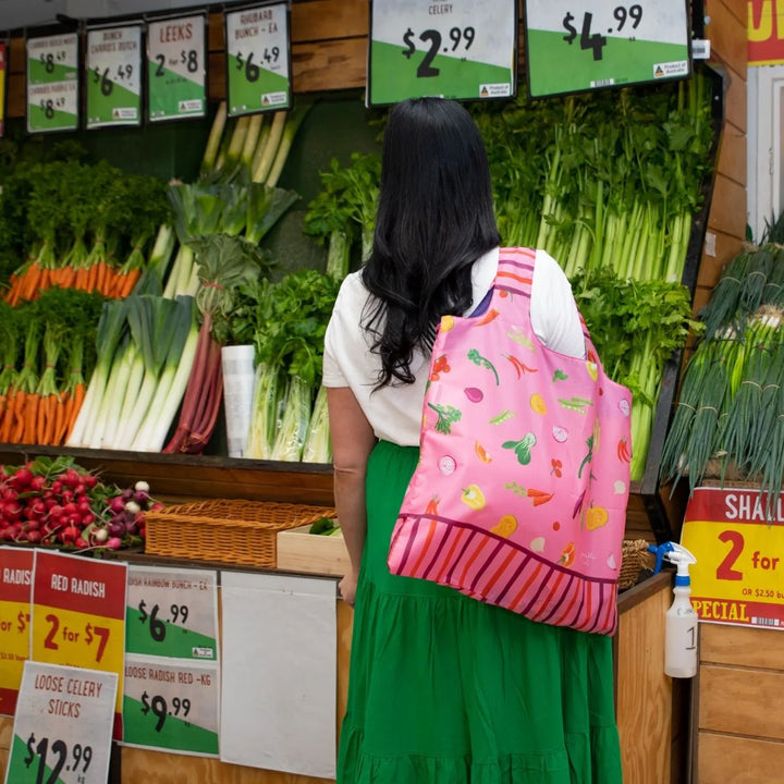 Harvest Stripe Reusable Shopping Bag