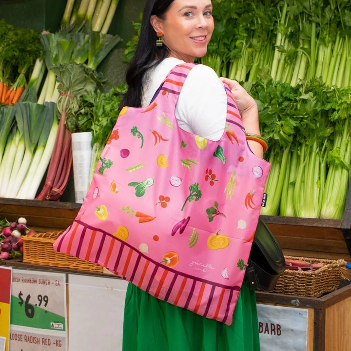 Harvest Stripe Reusable Shopping Bag