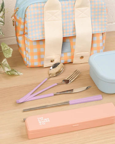 Take Me Away Cutlery Kit - Silver with Lilac Handle