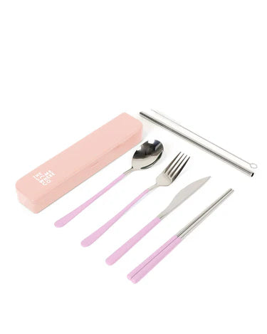 Take Me Away Cutlery Kit - Silver with Lilac Handle