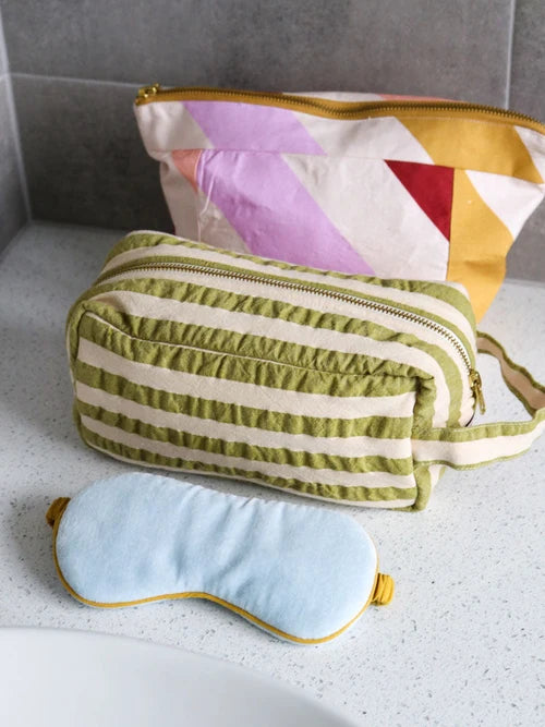 Pistachio Seersucker Dopp Kit