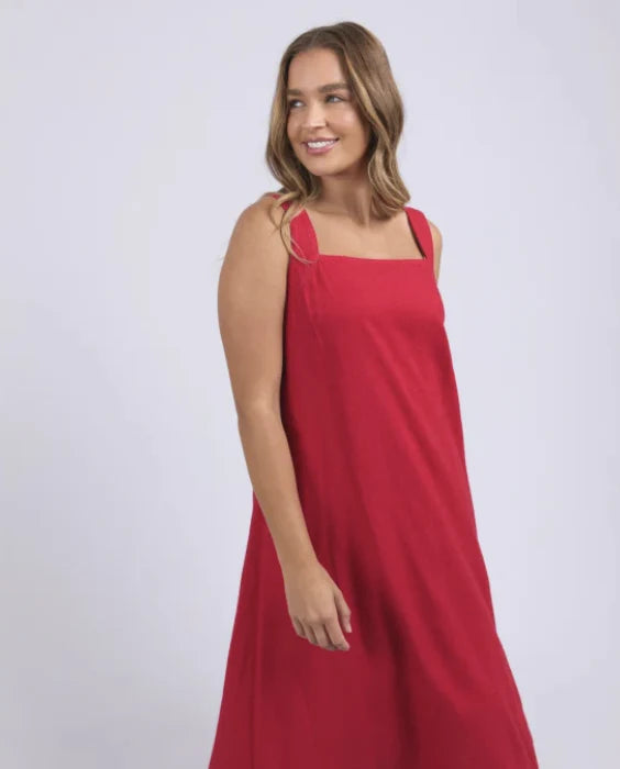 Lourdes Dress - Crimson