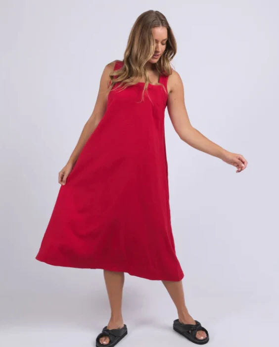 Lourdes Dress - Crimson