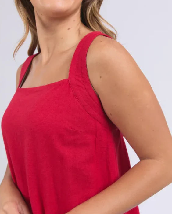 Lourdes Dress - Crimson