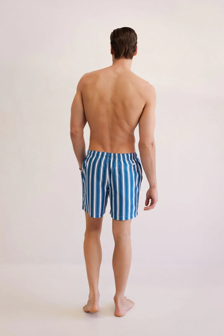 Mens swim short in Cabana Stripe