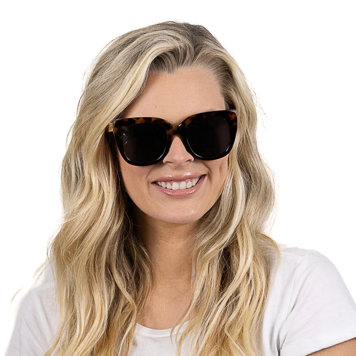 RIVIERA TOFFEE Half Tortoise Half Black Frame l Black Polarised Lens l Walnut Arms