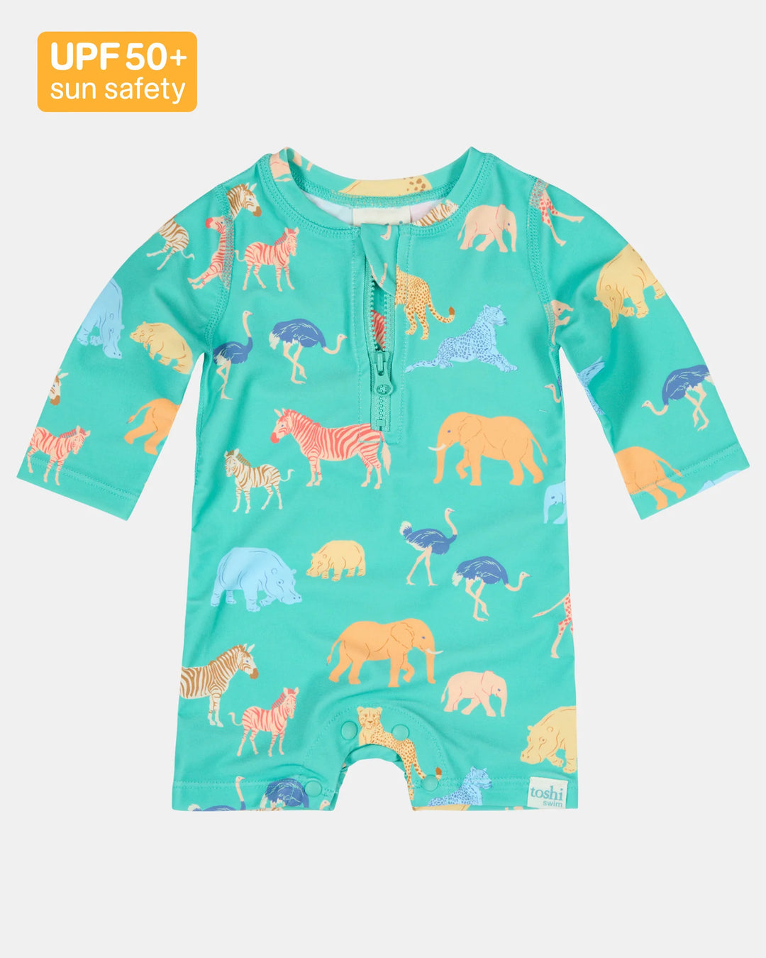 Swim Onesie Long Sleeve Splash - Congo Seagrass