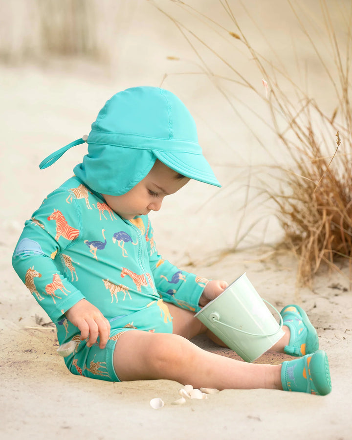 Swim Onesie Long Sleeve Splash - Congo Seagrass