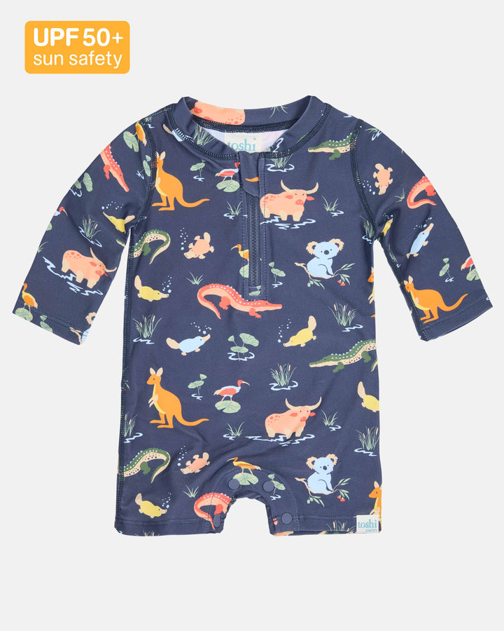 Swim Onesie Long Sleeve Splash - Kakadu Moonlight