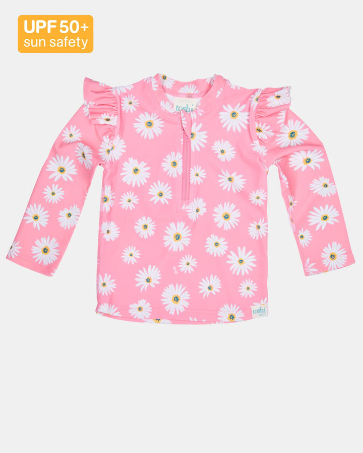 Swim Rashie Long Sleeve Ripple - Daisy Watermelon
