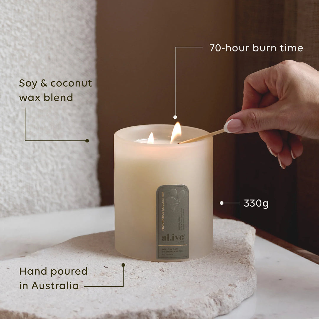 soy candle - willow gum & lemon myrtle