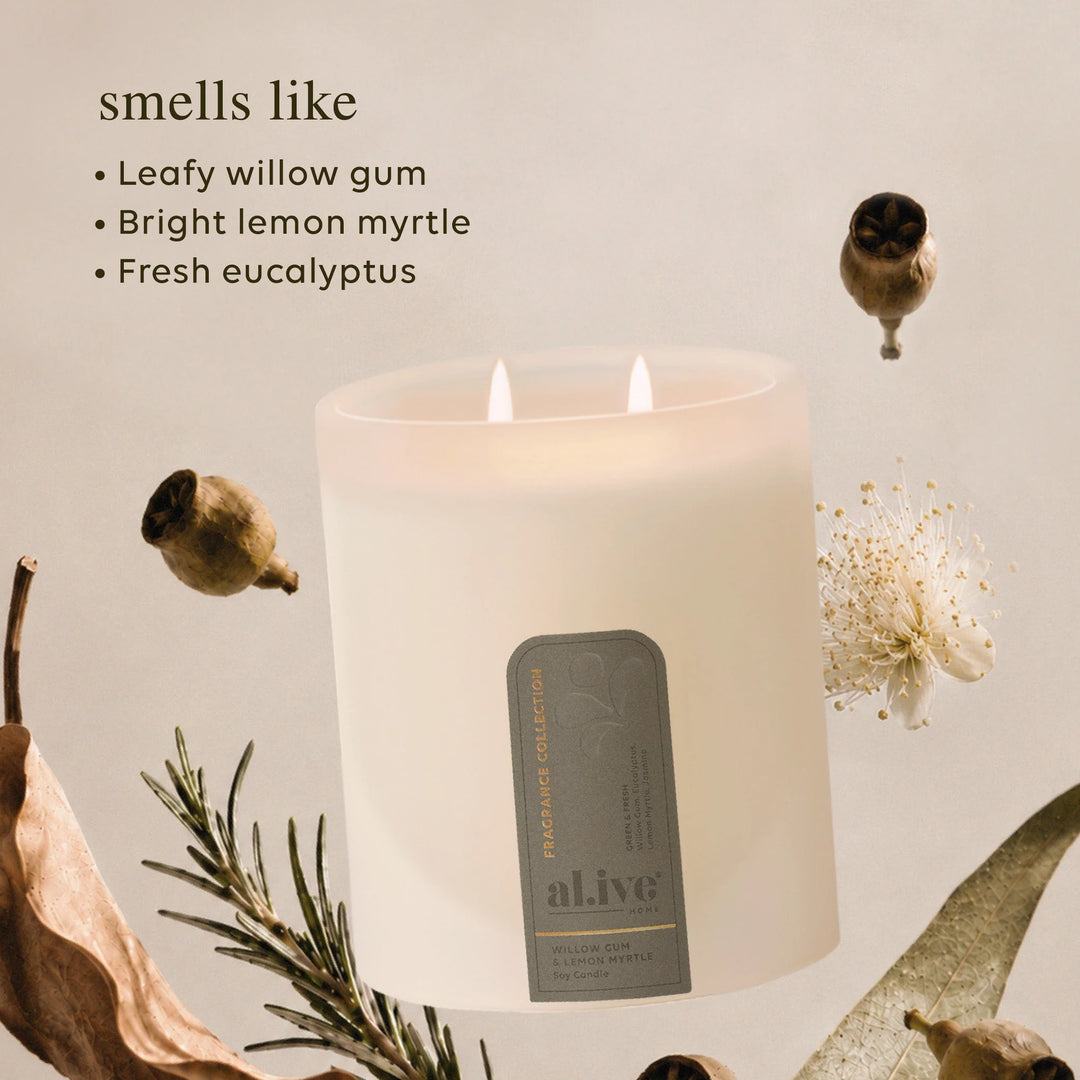 soy candle - willow gum & lemon myrtle