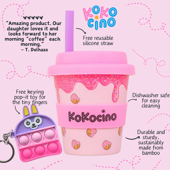 Doughnut Sprinkles Babyccino Cup + Straw & Pop-It Toy 120ml