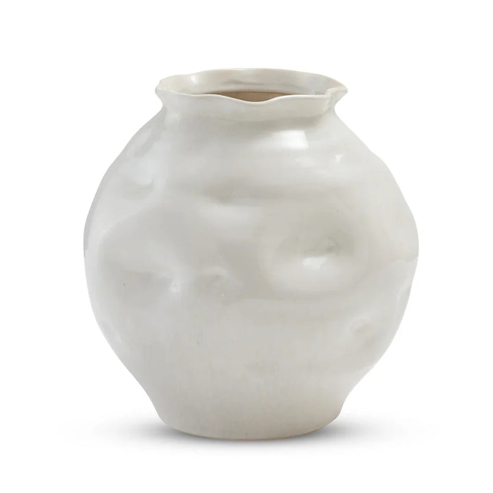 White Glazed Dimple Vase