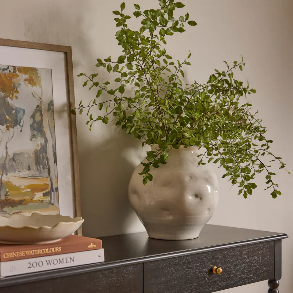 White Glazed Dimple Vase