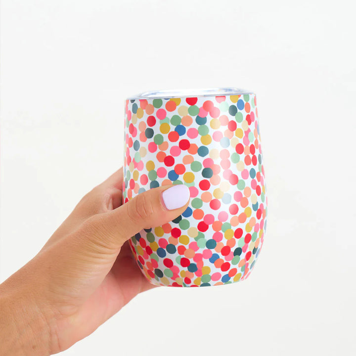 Wine Tumbler - Double Walled - Confetti