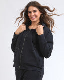 Alexis Zip Hoodie - Black