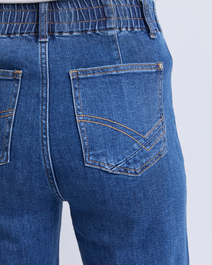 ALYSSA FRONT POCKET JEAN - Mid Blue Wash
