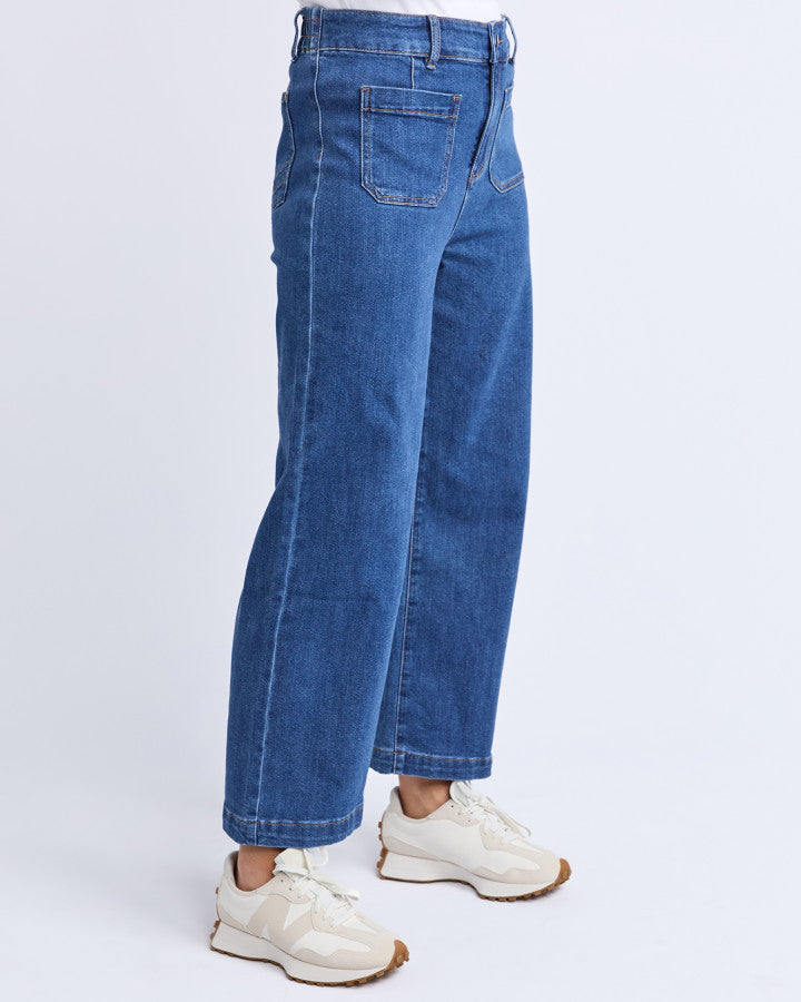 ALYSSA FRONT POCKET JEAN - Mid Blue Wash