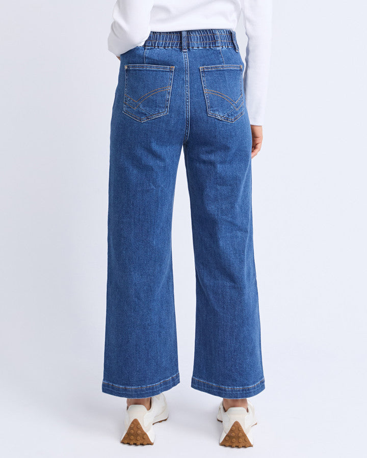 ALYSSA FRONT POCKET JEAN - Mid Blue Wash