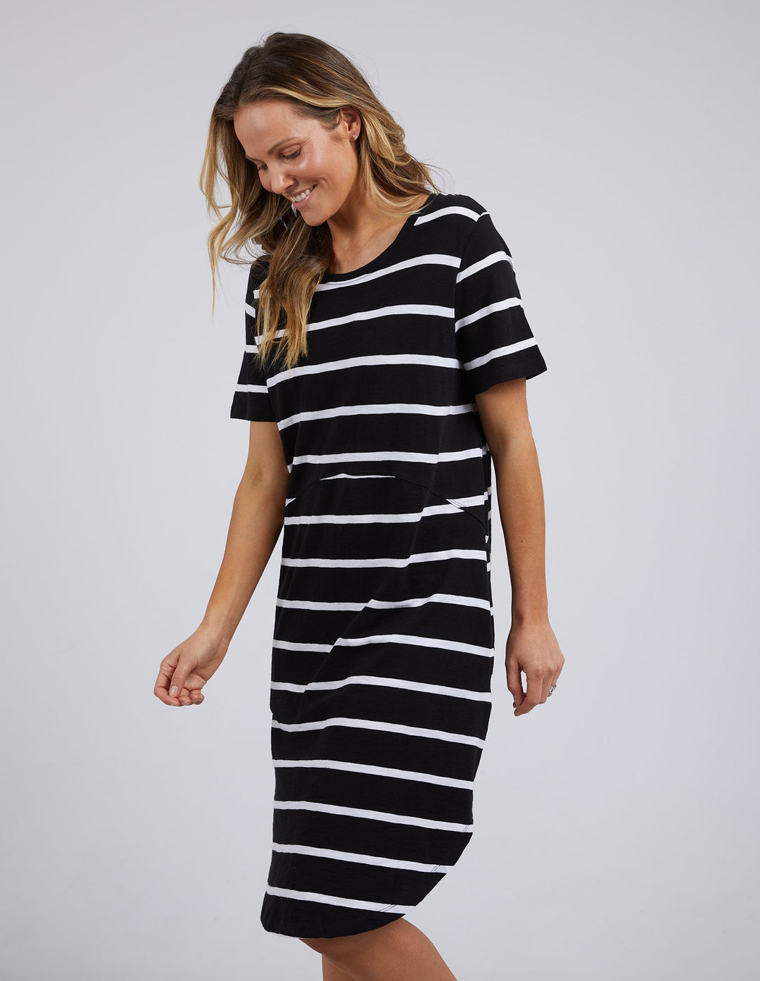 Bay Stripe Dress - Black