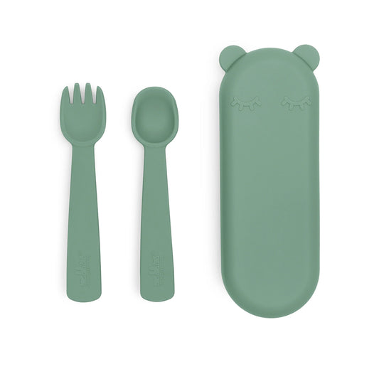 Feedie® Fork & Spoon Set - Sage