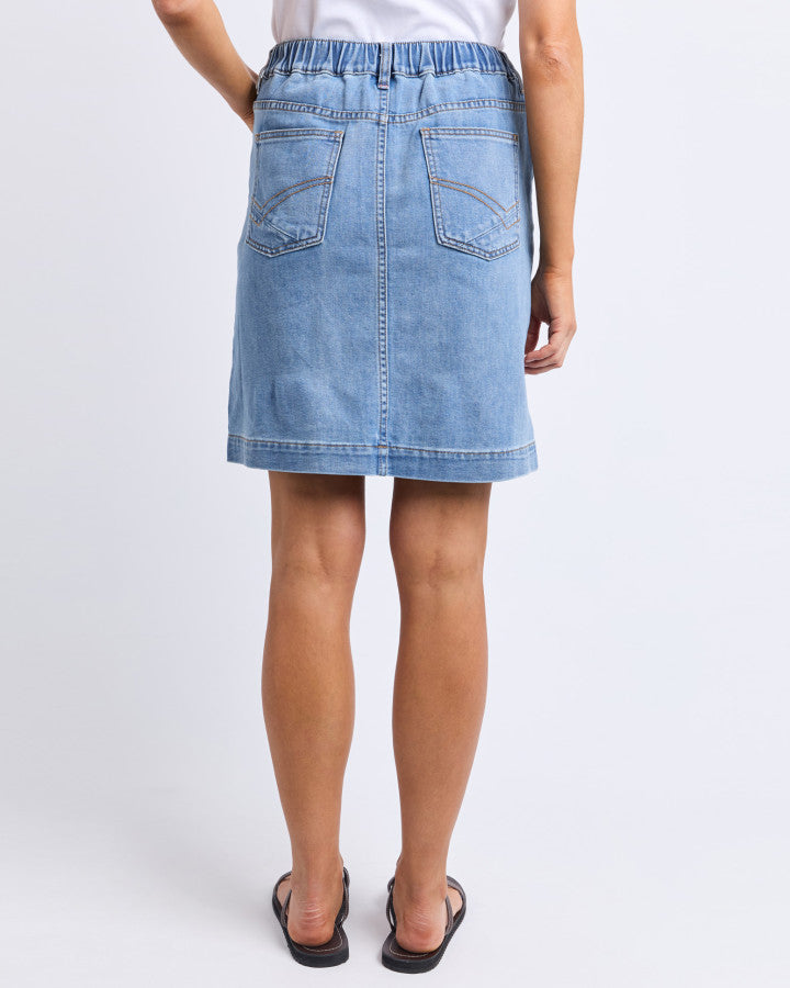 BIRDIE DENIM SKIRT - LIGHT BLUE WASH