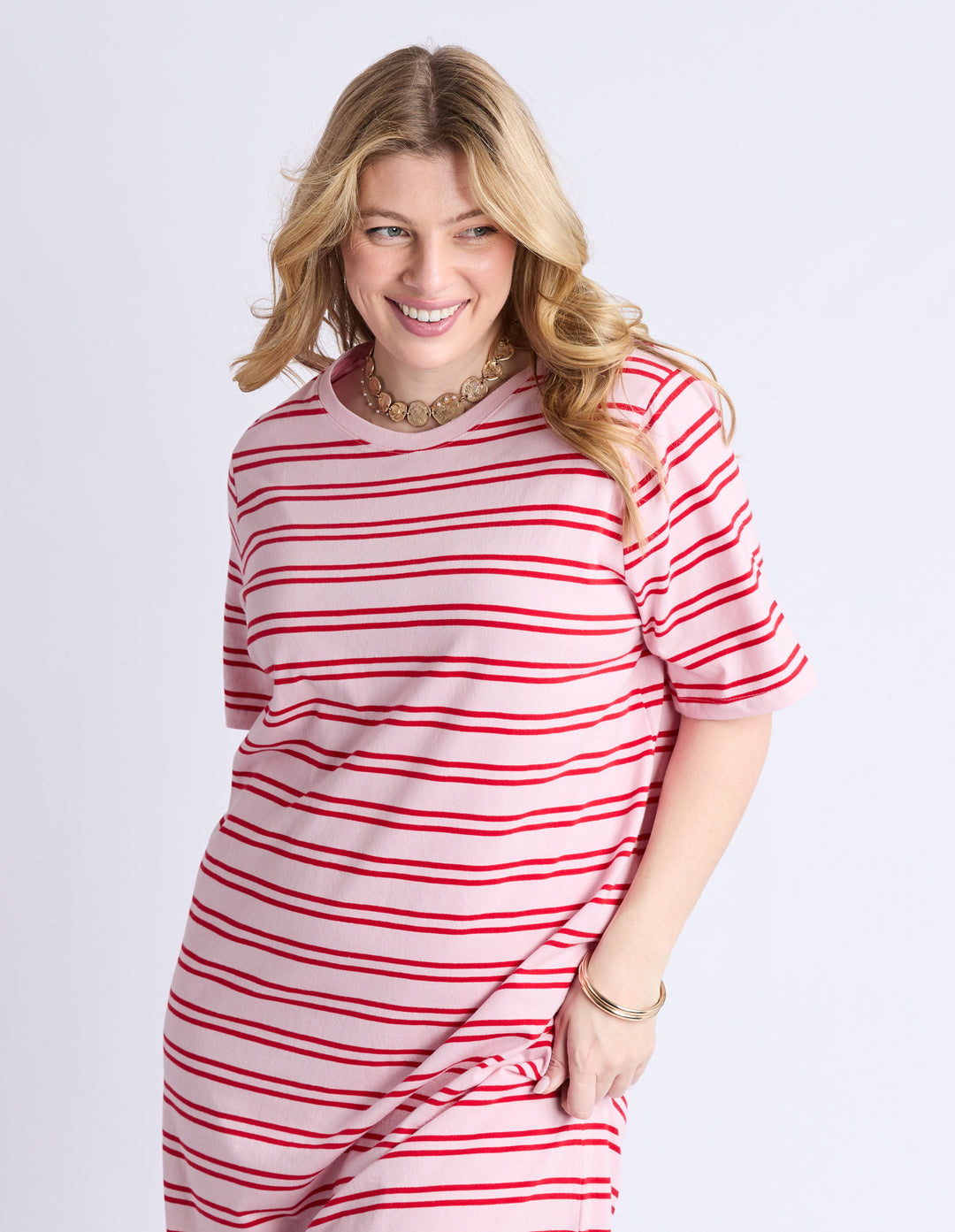 Bon Bon Dress - Red and White Stripe