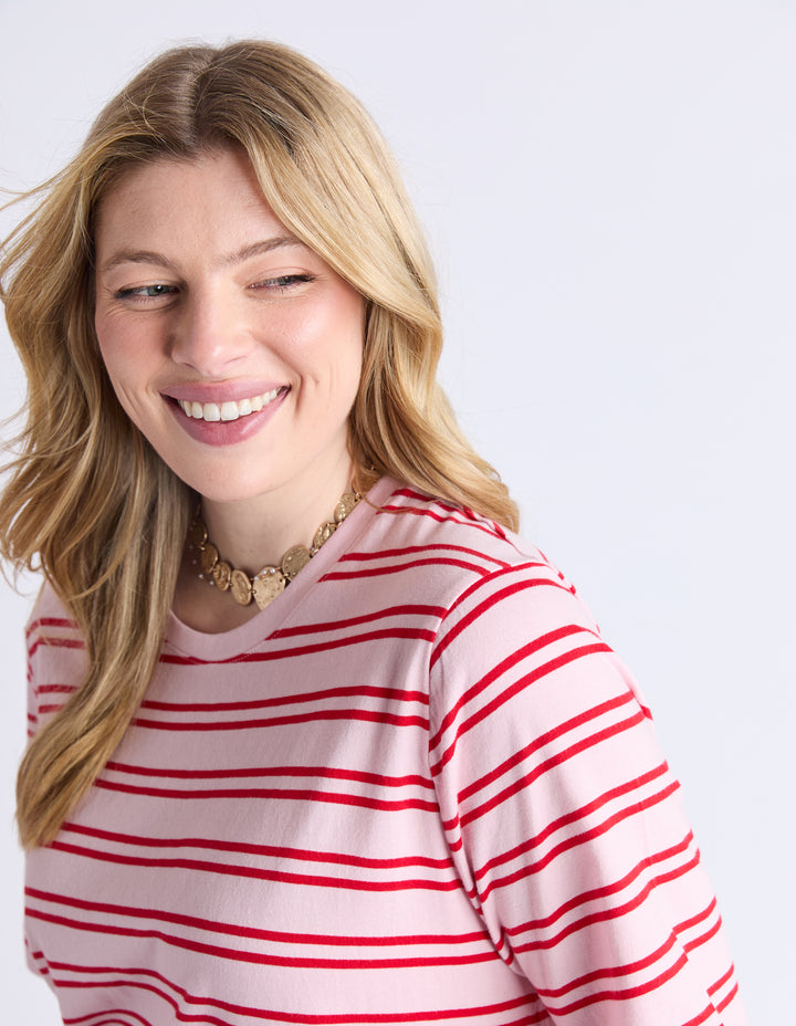 Bon Bon Dress - Red and White Stripe