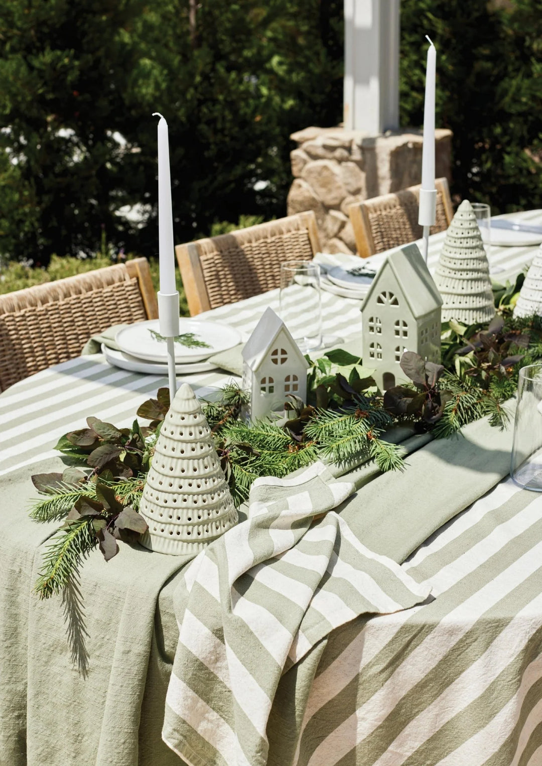 Christmas Tree Sage Speckle Table Decoration