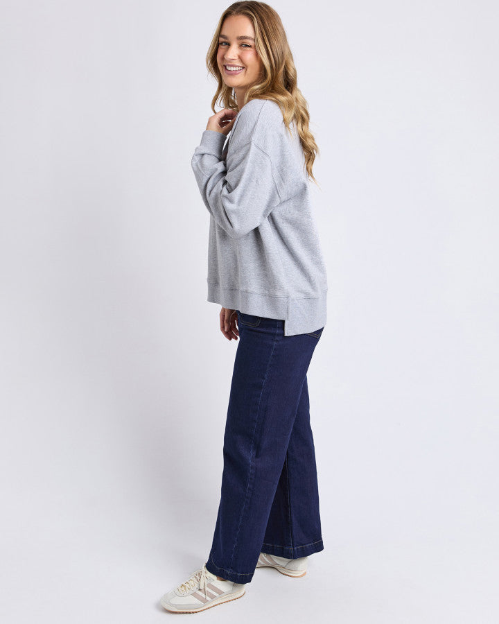 EFFORTLESS CONTRAST CREW - Grey