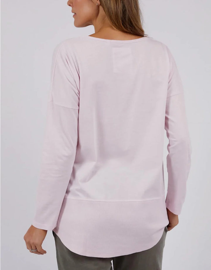 Fundamental Long Sleeve Rib Tee - Powder Pink