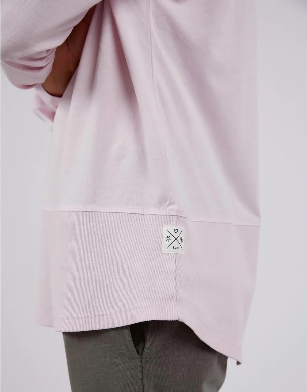 Fundamental Long Sleeve Rib Tee - Powder Pink