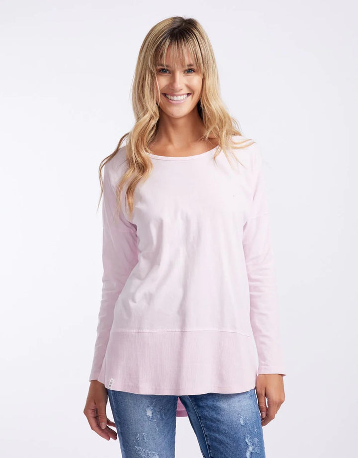 Fundamental Long Sleeve Rib Tee - Powder Pink