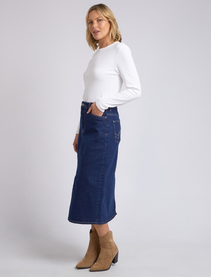 Eloise Denim Midi Skirt