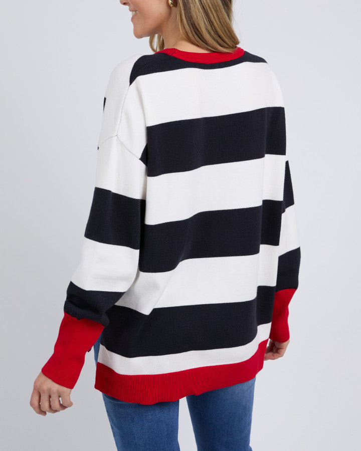 Elvie Stripe Knit Navy/White/Poppy