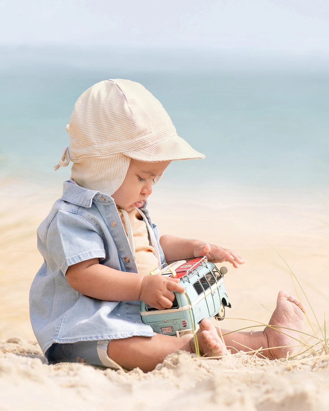 Flap Cap Baby - Dove