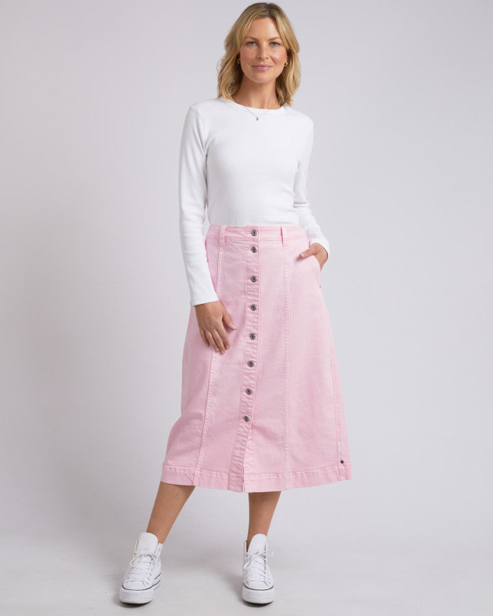 Florence Button Skirt - Pink