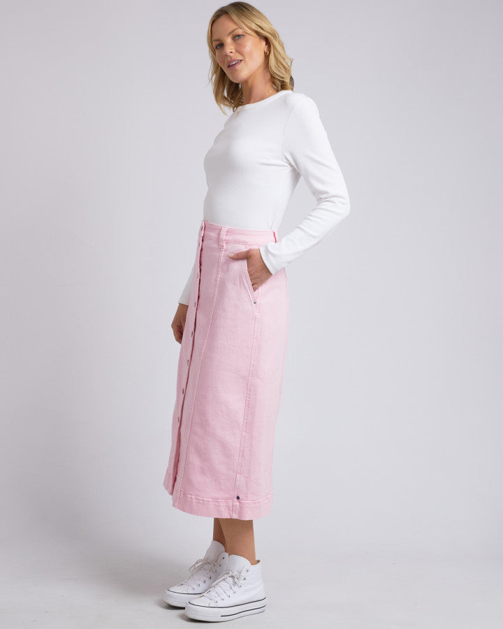 Florence Button Skirt - Pink